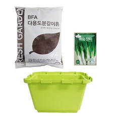 프레시가든 다용도 분갈이 흙 5.5L + 퍼즐 화분 + 씨앗 텃밭 가꾸기 세트, 흑금장파, 프레시가든 다용도 분갈이 흙 5.5L + 퍼즐 화분 + 씨앗(파), 1세트