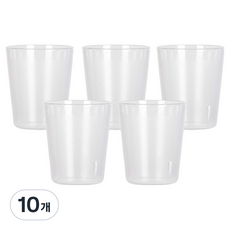 리빙메이트 PC 안깨지는 물컵 190ml, 투명, 10개