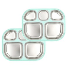 孩童不鏽鋼餐盤, 薄荷綠, 單品