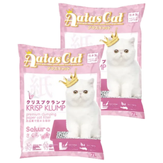 Aatas Cat 加冕貓 KRISP KLUMP 紙貓砂, 99%無粉塵 抑制氣味, 7L, 櫻花香, 2包