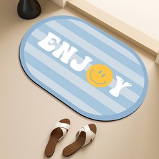 비욘드리빙 스마일&데이지 빨아쓰는 규조토 발매트, 스마일 ENJOY Sky blue