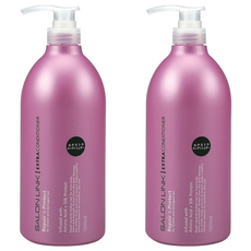 KUMANO 熊野油脂 Salon Link EXTRA沙龍潤髮乳, 深層修復, 無矽靈, 1L, 2瓶