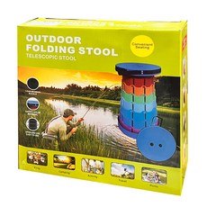 伸縮螺旋椅 45 x 25cm 彩虹紅 便攜可折疊椅凳, 1個