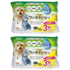 Life-do.Plus 99%純淨水寵物濕紙巾 80張, 日本製造, 6包