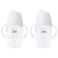 Tgm Rice Grain系列 吸管奶瓶 米粒型吸管杯 Tritan EX501材質 母嬰用品, 白色, 240ml, 2個