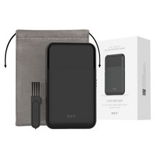 SKY 케어 미니 C타입 충전식 여행용 슬림형 전기면도기 휴대용 파우치 세트, SKY-CA-ES11, 시크릿 블랙