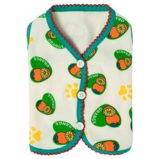 파스텔펫 반려동물 빈티지 패턴 기모 조끼, 오렌지, 1개