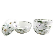 Green 骨瓷玉蘭花圖案麵碗, 新玉蘭, 5個