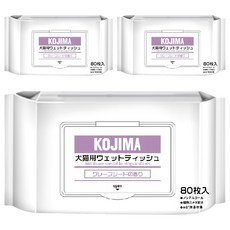 KOjIMA 犬貓用 果物清香 寵物濕巾 80張, 1入, 3包