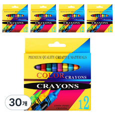 루나그린 깨끗한 크레파스, 30개, 12색