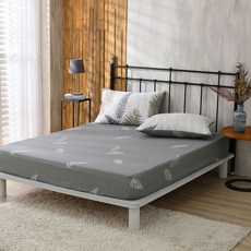 鴻宇寢飾 寢具組，床包150x186CM，枕套 48x75CM，100%棉，台灣製, 雙人, 葉夜, 床包 + 枕套 2個