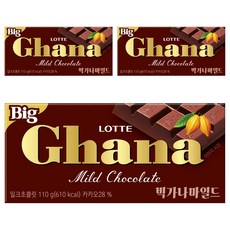가나 빅 마일드 초콜릿, 110g, 3개