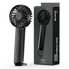 일리온 초경량 미니 휴대용 선풍기 2in1 무선 88g, 블랙