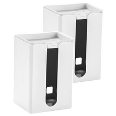 黏貼式紙巾架 帶蓋款 ABS材質 17cm x 11.5cm x 9.5cm, 象牙白, 2個