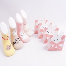 VIVA7 女童用Bonjour Bunny襪子4件禮盒組