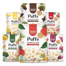 ROSY ORGANIC 孩童風味泡芙米餅乾 6款組, 蘋果胡蘿蔔+南瓜+紫薯+巧克力+起司巧克力+草莓巧克力, 1組