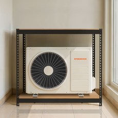 스피드랙 에어컨 실외기 받침 국내생산 베란다 정리 선반, 블랙, 2단