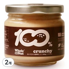 홀넛 리얼100 땅콩버터 크런치, 200g, 2개