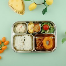 베이직 깊은 5구 스텐 다이어트식판, 1개