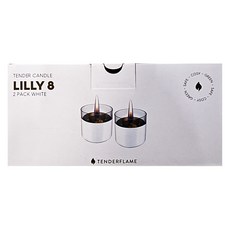 O-GRILL Tenderflame 桌上型火焰情境氣氛燈 Lilly 8 浪漫氣氛 雙杯組, 1組, 白色