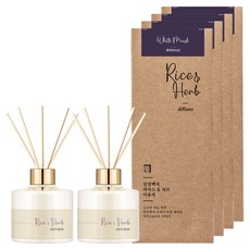 살림백서 라이스 앤 허브 디퓨저, 화이트머스크, 200ml, 8개