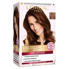 L'OREAL PARiS 巴黎萊雅 優媚霜三重護髮染髮霜 4.35, 暖栗棕色, 1個