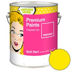 노루페인트 팬톤 멀티 에그쉘광 페인트, 12-0643 (블레이징옐로우), 1L, 1개