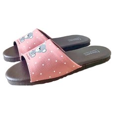 i Slippers 兒童室內鞋 皮質室內拖鞋 療癒小熊, 230, 粉色, 1雙