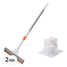 MONACO OLIVE 쓸고닦고 矽膠雙效魔術掃把 + 便利掛勾組合, 2套