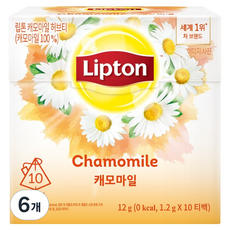 립톤 허브티 캐모마일, 1.2g, 10개입, 6개