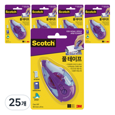 스카치 한손으로 쓰는 풀 테이프 017 8.4mm x 8m, 투명, 25개