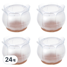 家具腳套, 24個, 透明 + 棕色