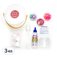 히야가게 핑크공주 슬라임 DIY 세트, 3세트, 혼합색상