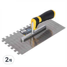 델리 툴즈 다용도 카본 스틸 일자 손잡이 석고 흙손 미장도구 실버 EDL509312, 2개