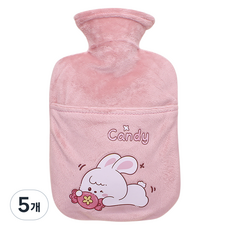 오브엘 심플한 찜질주머니 핑크 캔디 토끼 M, 5개