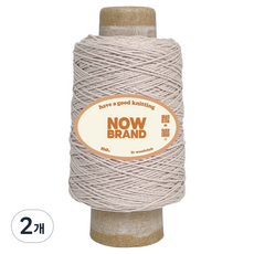 WoolClub NOW BRAND 堅固純棉線 100g 1mm, 104 玫瑰灰色, 2個