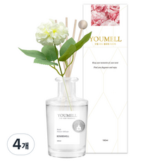 유멜 리드 플라워 디퓨저, 4개, 180ml, 밤쉘