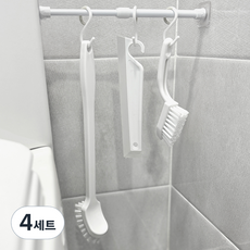 comet 家用壓縮桿清潔刷5件組(壓縮桿固定支架2p+S環3p+縫隙刷+地板清潔刷+迷你吸水扒), 混色, 4組