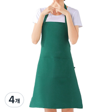 CofB 合身素色圍裙, 4個, 深綠色