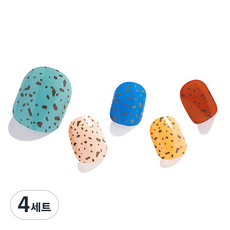젤팡 컬러풀 테라조 패디 팁 유광, 혼합색상, 4세트