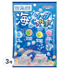 센자쿠 바다의 소다 캔디 봄&여름 랜덤발송, 80g, 3개