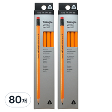 핑크풋 삼각 ver2 연필 B, 노랑, 80개