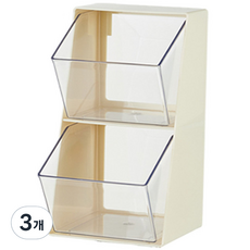 코시나 캡슐 커피 티백 다용도 서랍 정리함, 아이보리, 3개