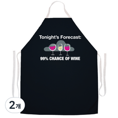 애티튜드에이프런즈 투나잇츠 포캐스트 에이프런, 혼합 색상, 2개