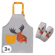 TODAY LIVING 正直生活 Bebeco 防水兒童圍裙 M + 袖套 FREE 套組, 3個, 鹿