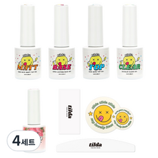 tilda 베이스젤 탑젤 매트탑젤 클리어젤 10ml 4개, 4세트, 베이스젤 + 탑젤 + 매트탑젤 + 클리어젤