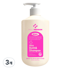 PAUL MEDISON 兒童Ato弱酸性多效合一沐浴洗髮泡泡糖香, 1.077L, 3個