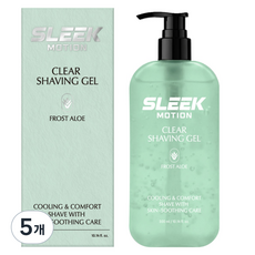 도루코 슬릭 모션 클리어 쉐이빙 젤 프로스트 알로에, 5개, 300ml