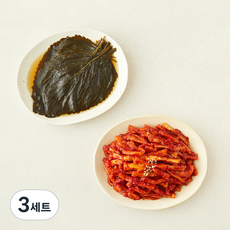 천년의반찬 새콤달콤 반찬 간장깻잎 300g + 무말랭이 무침 300g 세트, 3세트