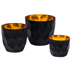 Philippi Casa 金箔燭台3件組, 霧黑色